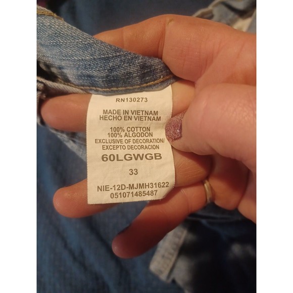 Wrangler Denim Jean Shorts 33 Mens Cargo Blue Cotton Adult Outdoors - Picture 3 of 3